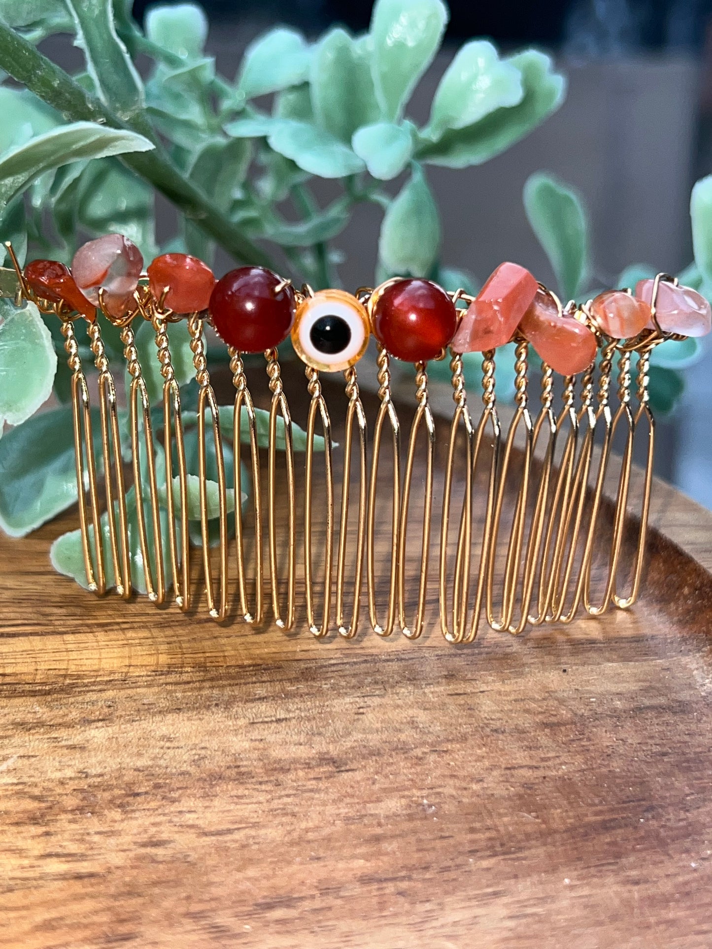 Carnelian Hair Comb