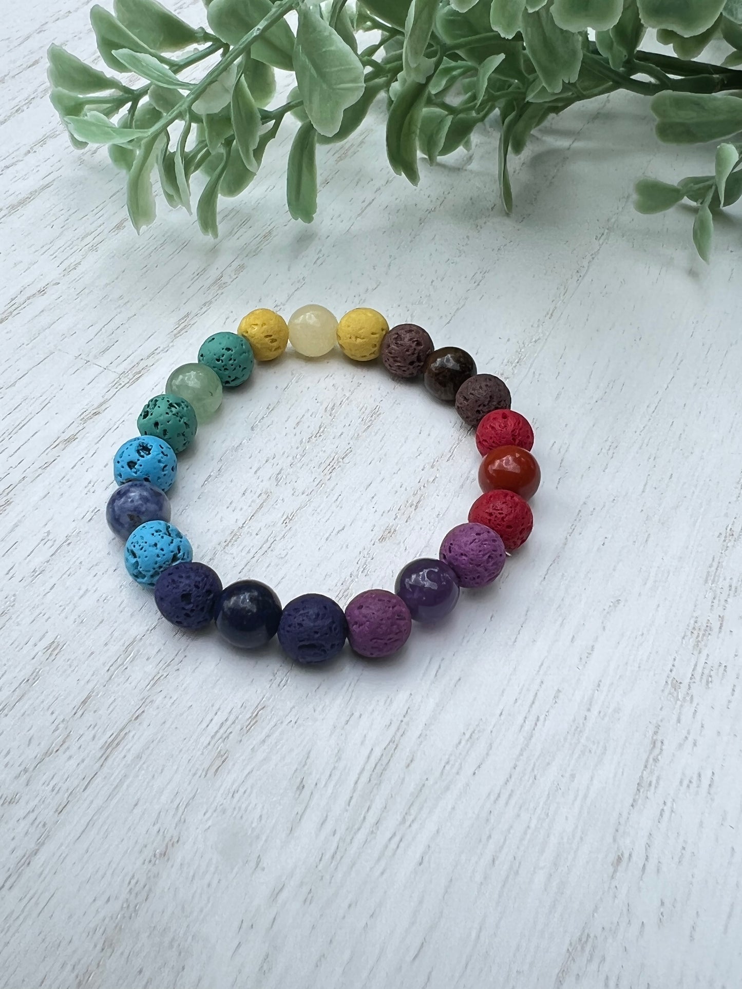 Chakra With Color Lava Stone