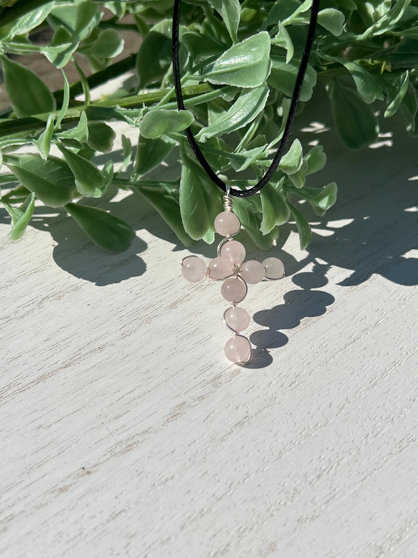 Rose Quartz Cross Small