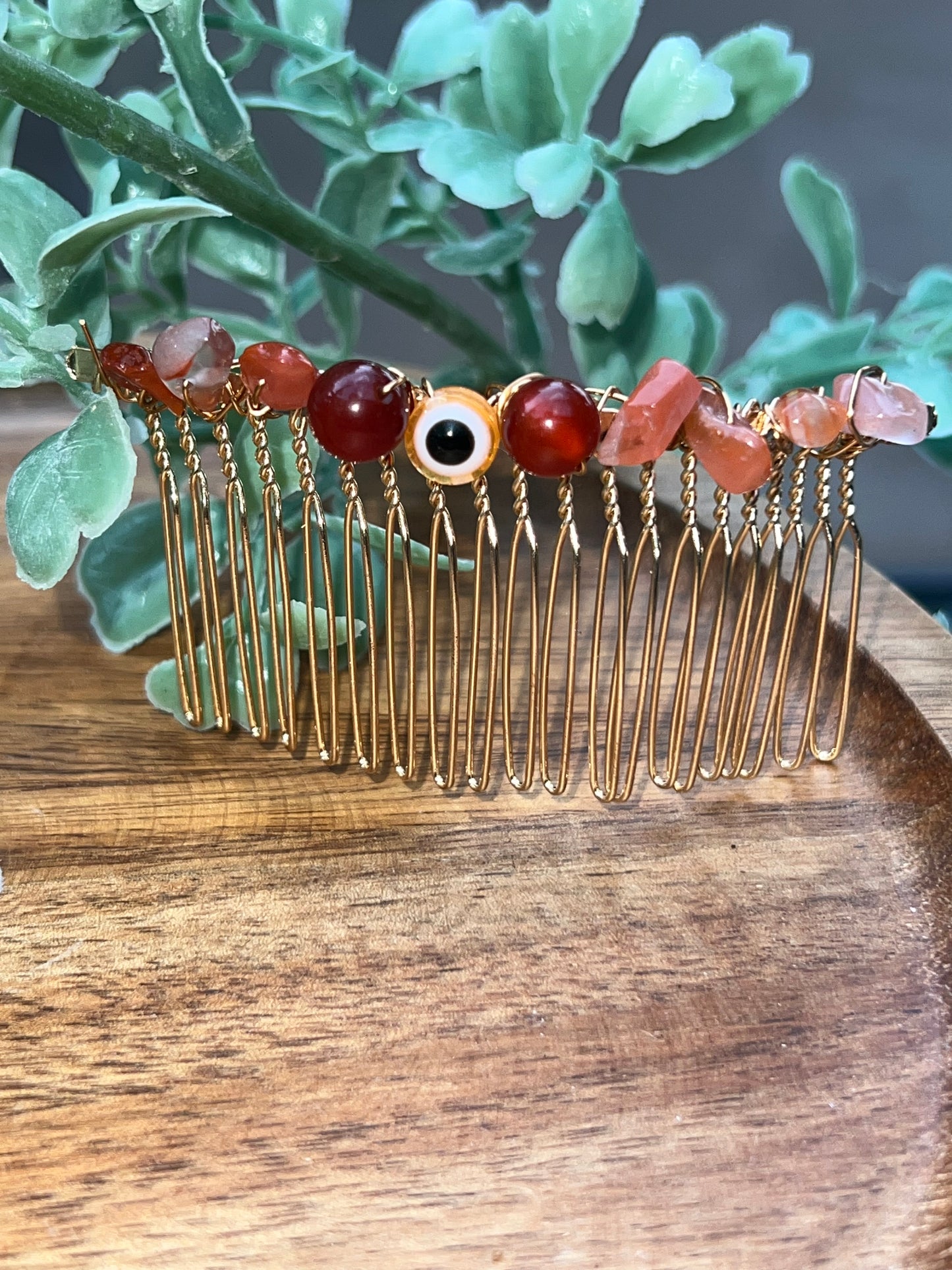 Carnelian Hair Comb