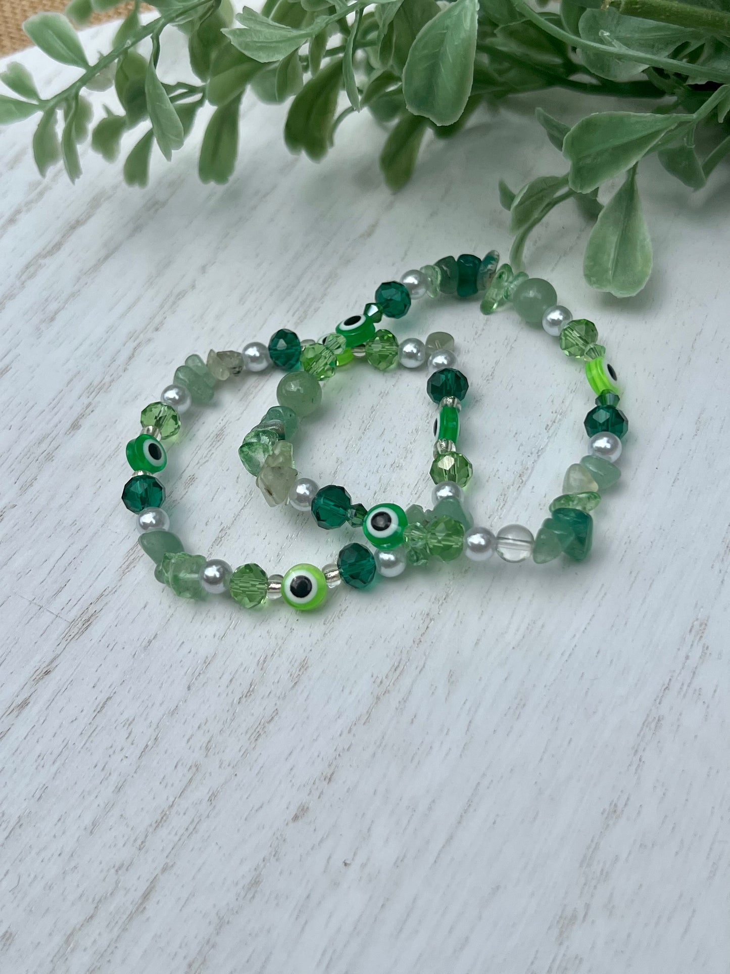 Green Aventurine OJO Mix with Pearls