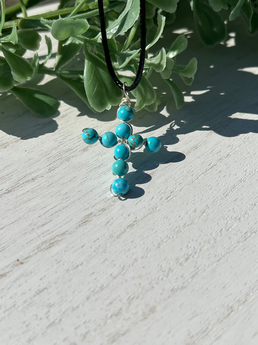 Turquoise Cross Necklace Small