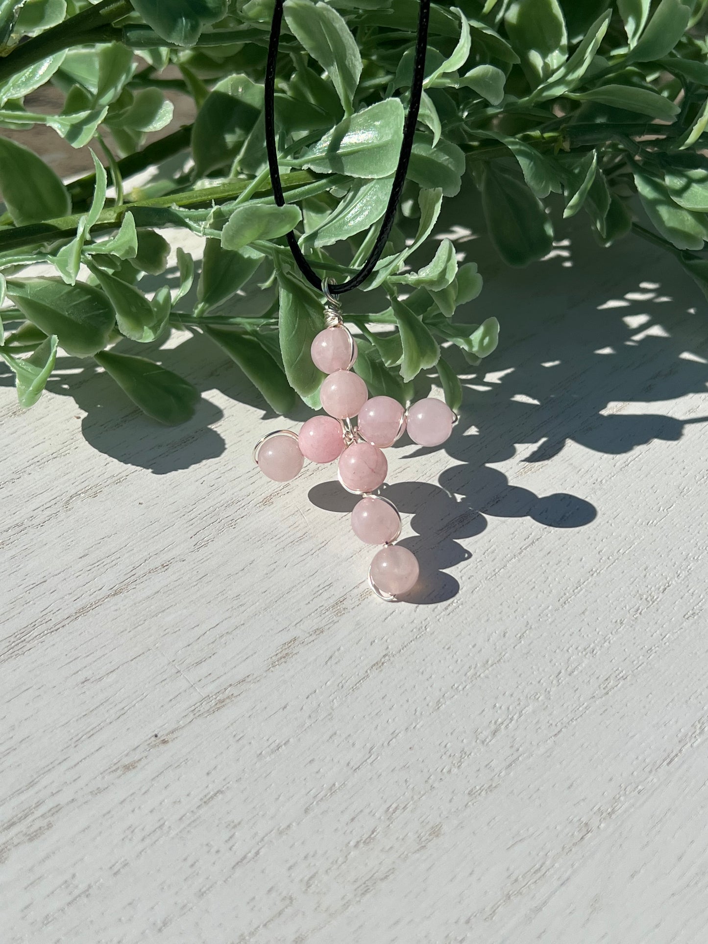 Rose Quartz Cross Medium